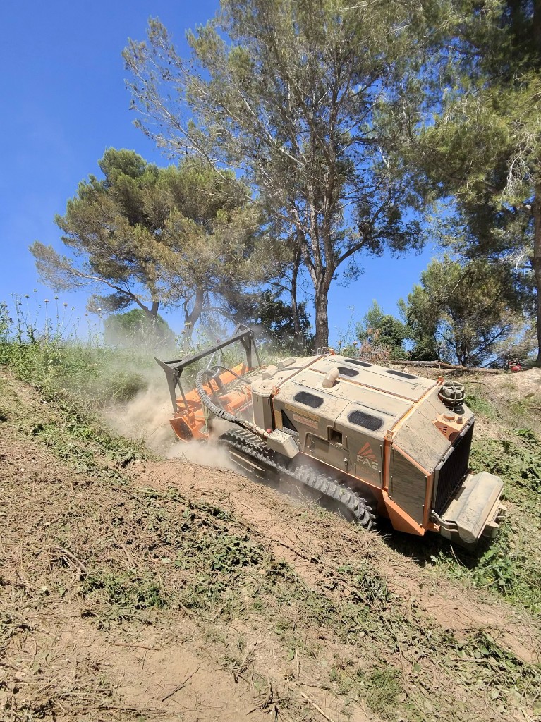 Débroussaillage mécanisé en forte pente avec le FAE RCU-55